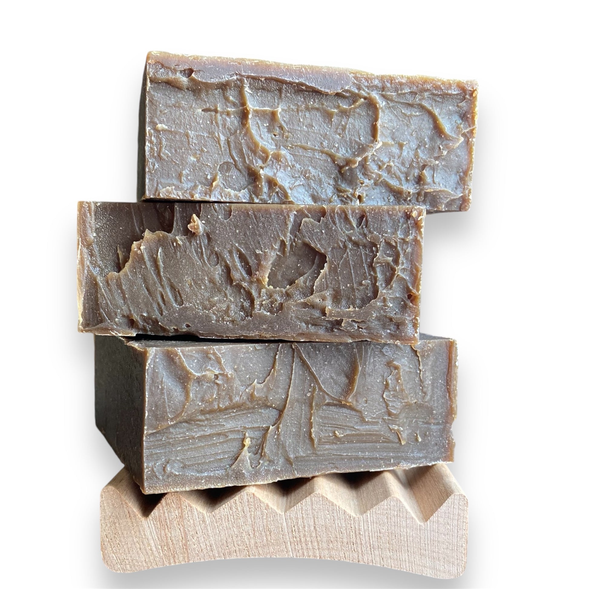 Northern Pine Tar Natural Soap stack of three